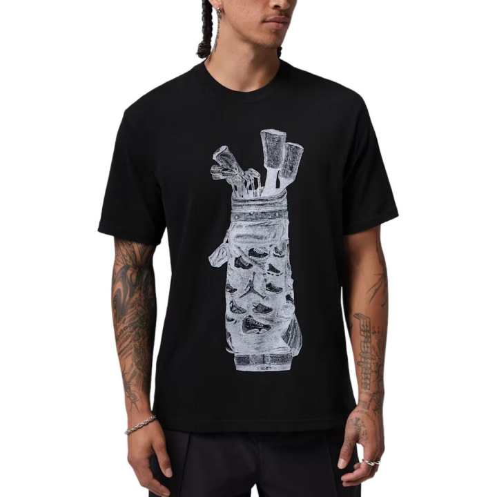 Jordan Jordan Dri FIT Quick Dry T Shirts Men's Black/White Crew Neck Moderate Straight Fit