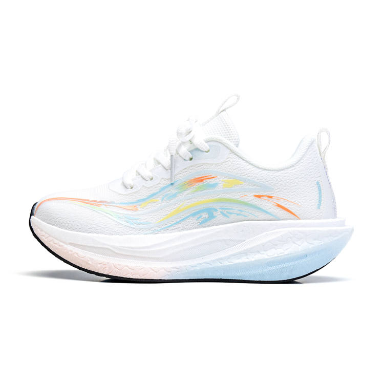 WARRIOR Running Shoes Women's Low Top White Mist Blue Yellow