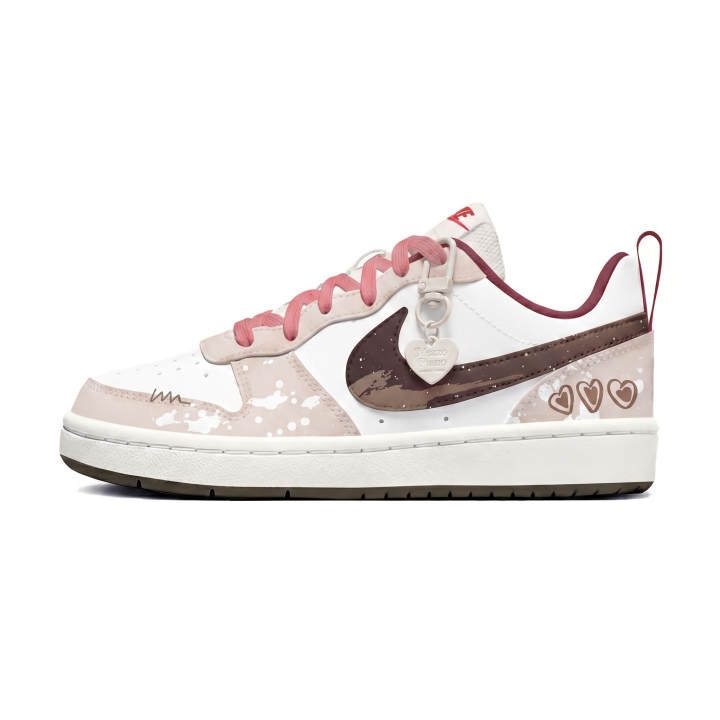 Nike Nike Court Borough 2 Skateboard Shoes Women's Low Top Pink Brown