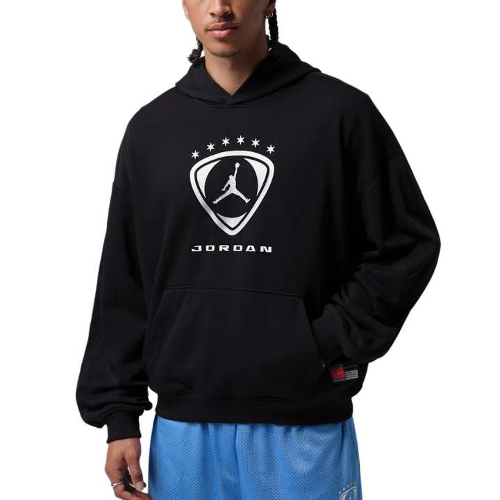 Jordan Jordan Brooklyn Sweatshirts Men's Black/Black/Metal Silver Hooded Non Detachable Moderate