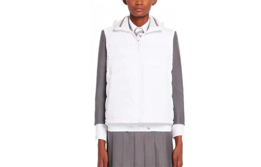 THOM BROWNE Vests Women's White Lapel Moderate Straight Fit