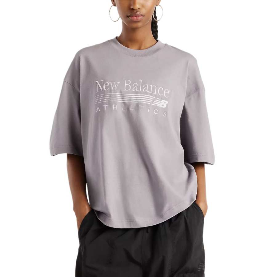 New Balance New Balance T Shirts Women's OFF LINE GREY Crew Neck