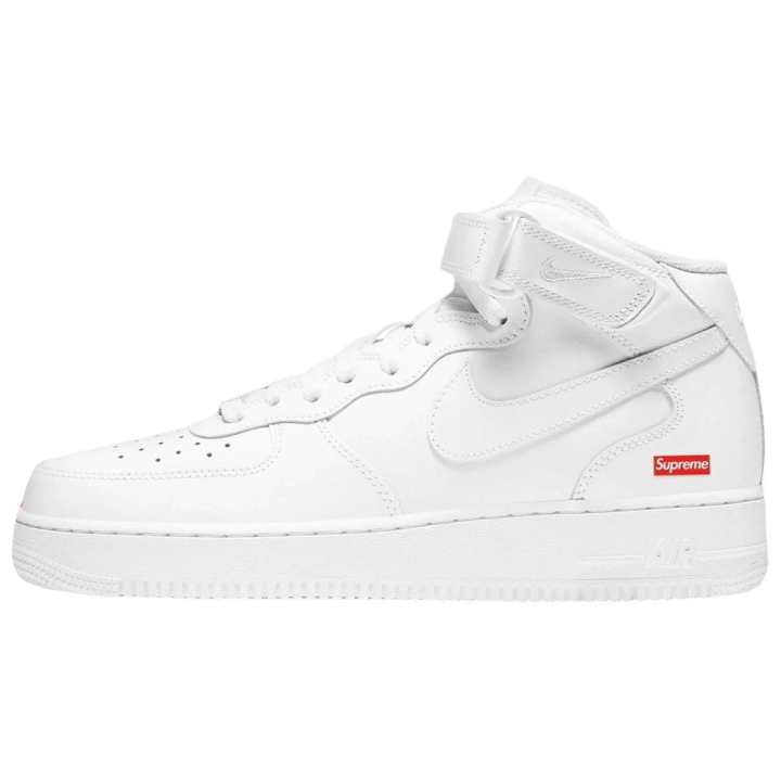 Nike Supreme X Nike Air Force 1 Skateboard Shoes Unisex Mid Top White