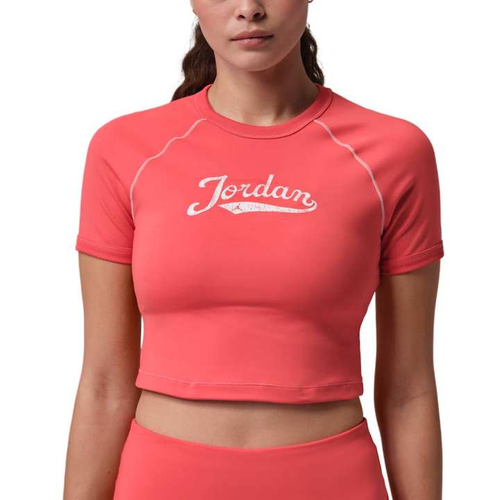 Jordan Jordan Brooklyn T Shirts Women's Track Red/Canvas/Canvas Crew Neck