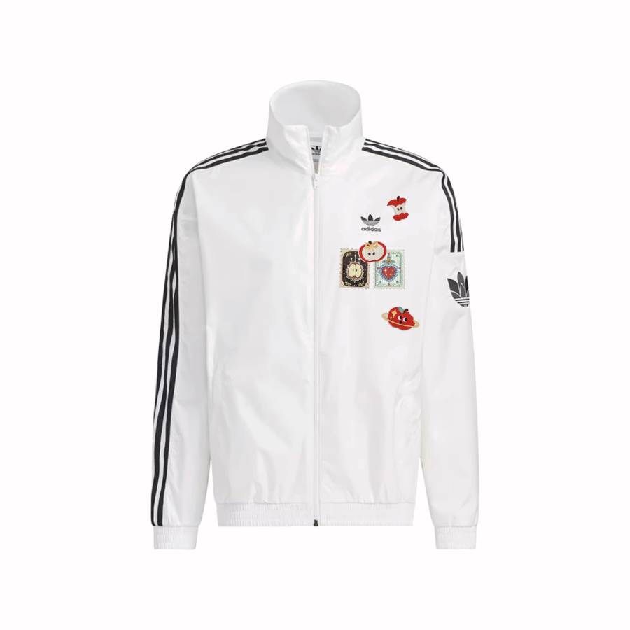 Adidas Originals Jackets Unisex White Stand Collar Moderate Straight Fit
