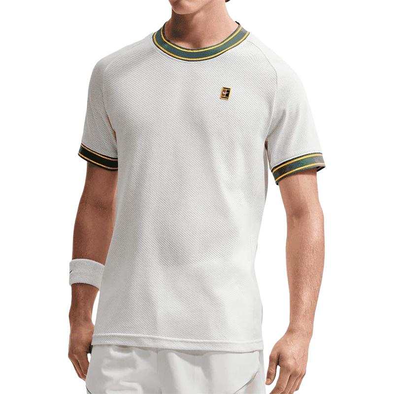 Nike Nike COURT HERITAGE Tennis Tops Men's White Crew Neck Moderate