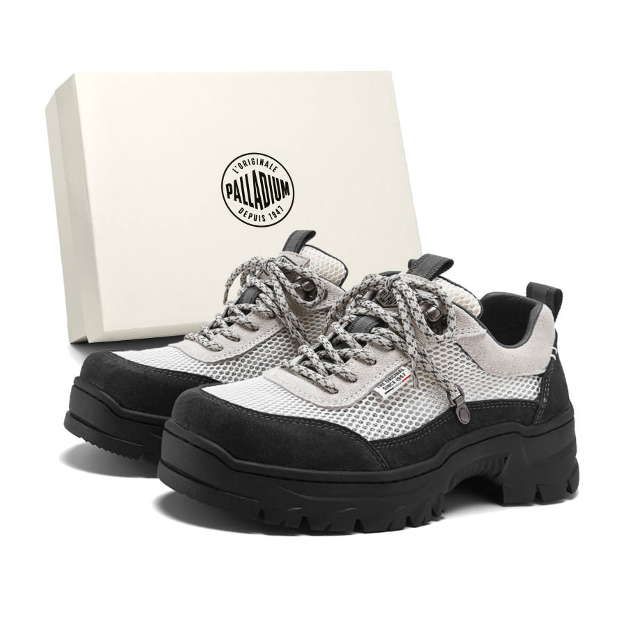 Palladium Casual Shoes Men's Low Top Beige Black/Beige Apricot/Beige Apricot