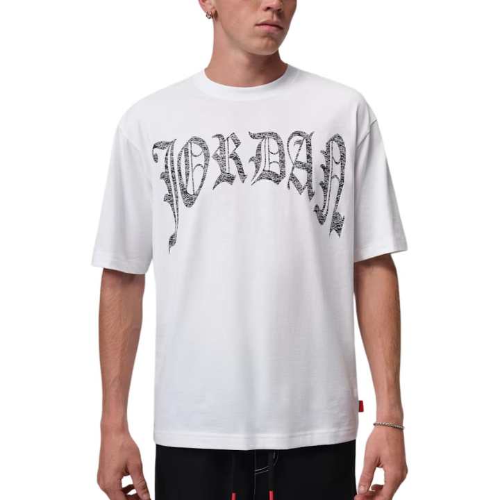 Jordan Jordan Brooklyn T Shirts Men's White/Black Crew Neck Moderate
