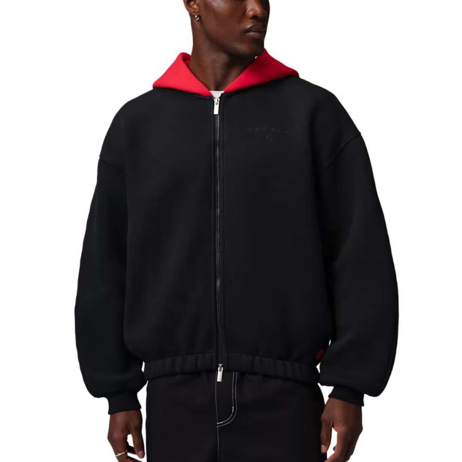 Jordan Jordan Sweatshirts Men's Black/University Red Hooded Non Detachable Moderate