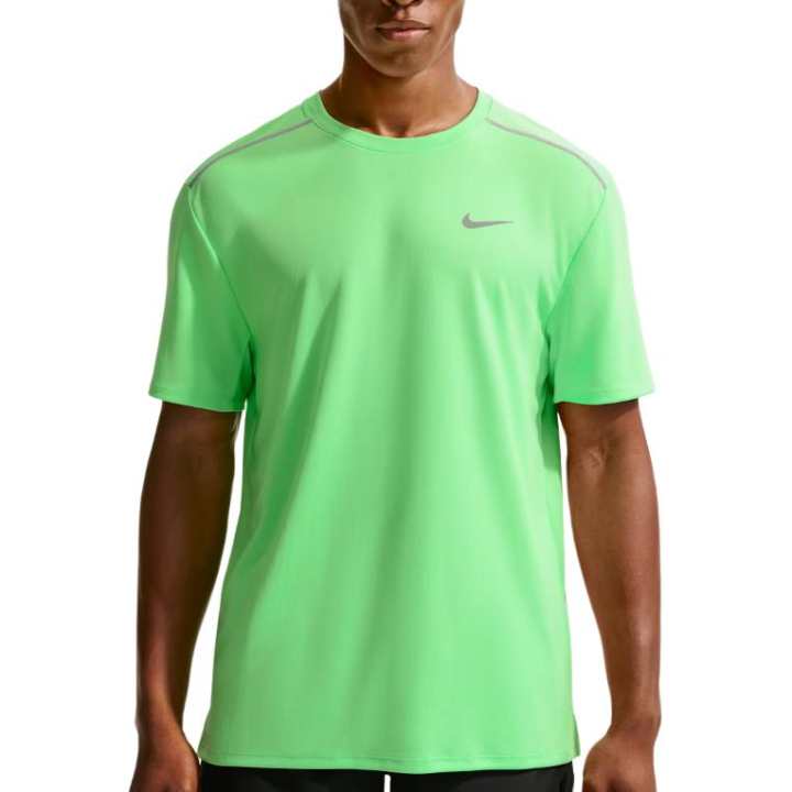 Nike Nike MILER Running T Shirts Men's Iridescent Green