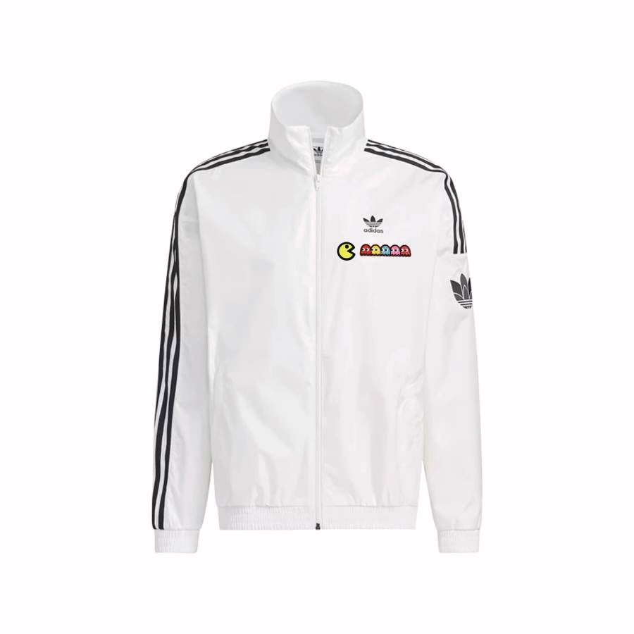 Adidas Originals Jackets Unisex White Stand Collar Moderate Straight Fit
