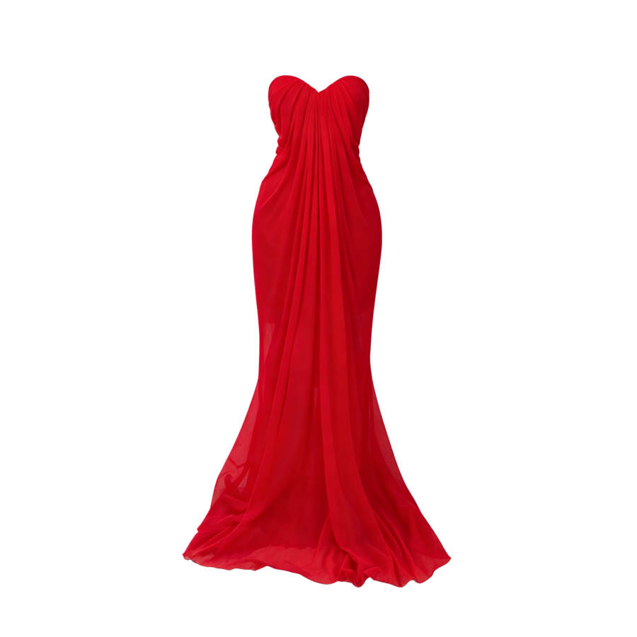TUSHIFEI Sleeveless Dresses Women's Red Strapless Top Moderate Long Skirt Bodycon Skirt
