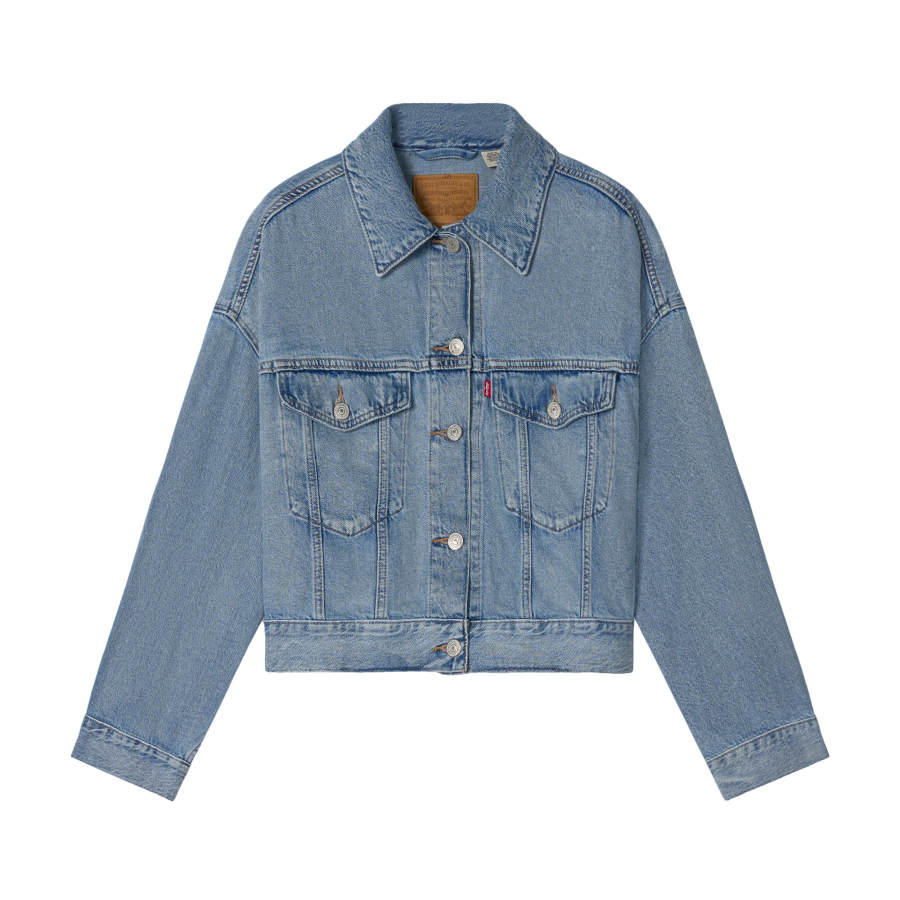 Levis Levis Denim Jackets Women's Light Blue Lapel Moderate