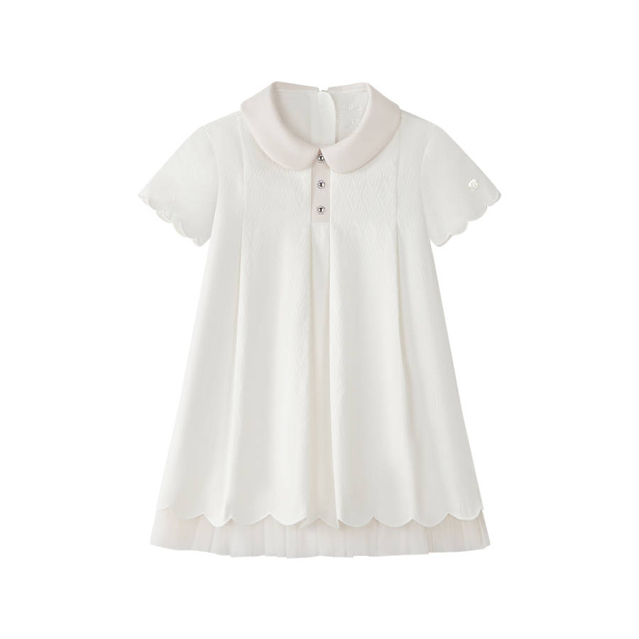 FILA KIDS Dresses Peter Pan Collar Thin Short Skirt Non Stretch