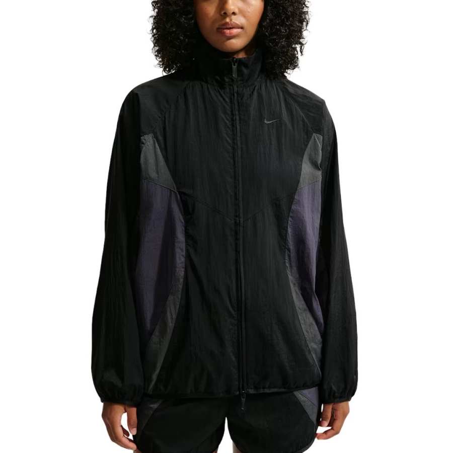 Nike Nike Jackets Women's Black/Gray Plaid/Charcoal Gray/Black Stand Collar Moderate Other