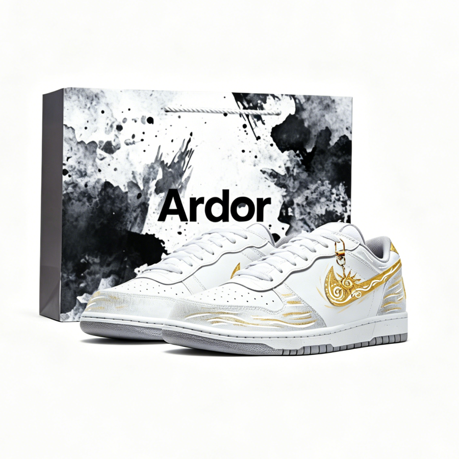 Nike Nike Big Skateboard Shoes Men's Low Top Gold/White/Gray