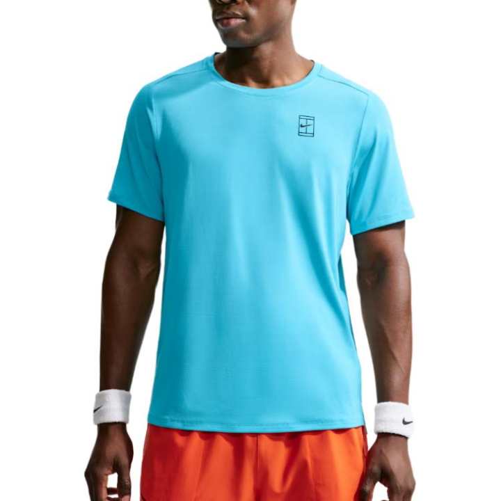 Nike Nike Court Advantage Tennis Tops Men's Blue Crew Neck Moderate