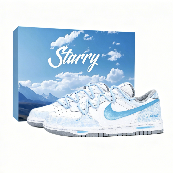 Nike Nike Big Skateboard Shoes Men's Low Top White/Blue/Gray