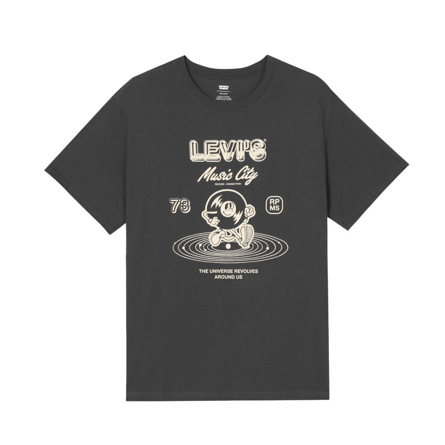 Levis Levis T Shirts Unisex Black Crew Neck Moderate