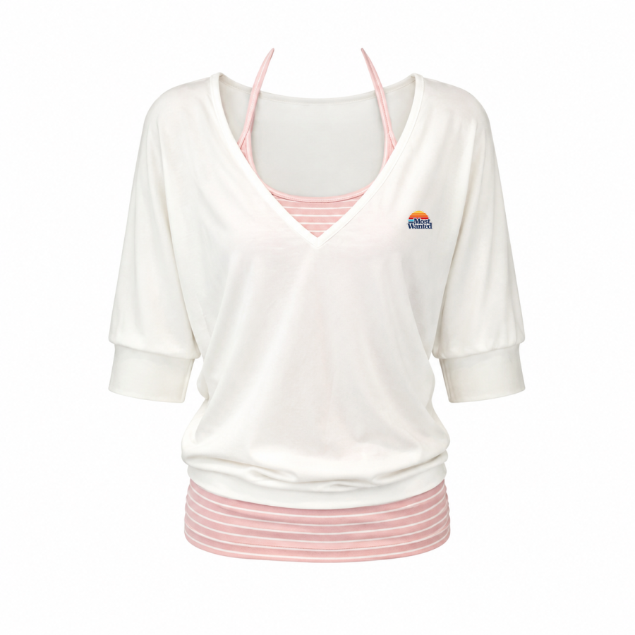 MostwantedLab T Shirts Women's White Pink Camisole Thin Other