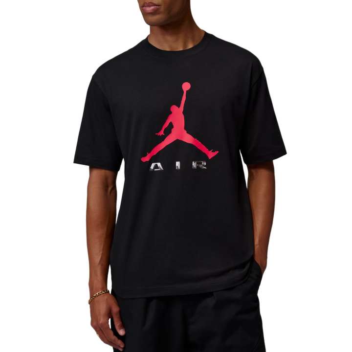 Jordan Jordan Brooklyn T Shirts Men's Black/University Red Crew Neck