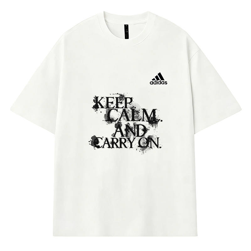 Adidas Adidas MUST HAVES T Shirts Unisex Ecru Crew Neck Moderate