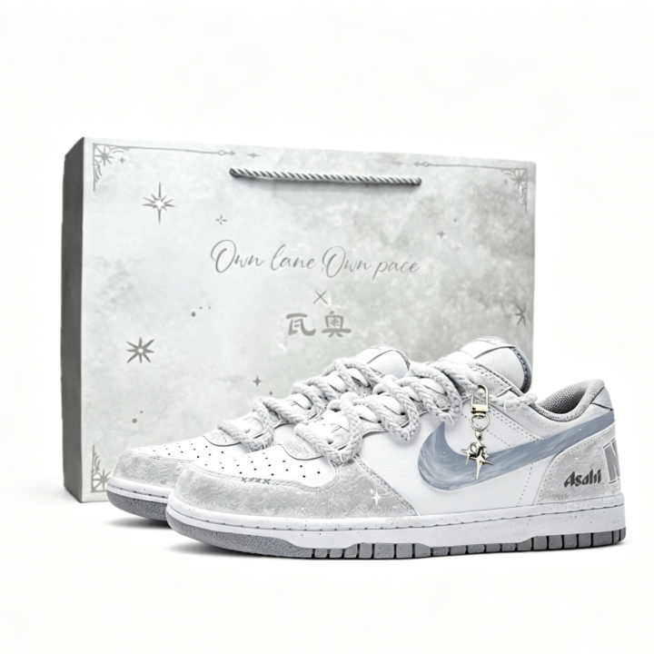 Nike Nike Big Skateboard Shoes Men's Low Top White/Gray/Light Gray