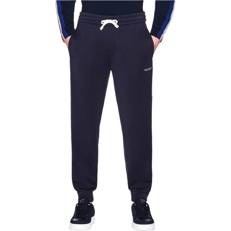 ARMANI EXCHANGE Knitted Sweatpants Men's Navy Blue Moderate Tapered Pants