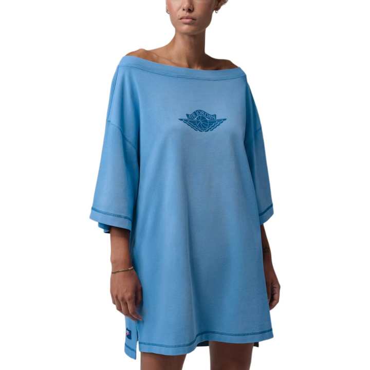 Jordan Jordan Flight Short Sleeved Dresses Women's Blue Transcend/True Blue/True Blue Moderate Short Skirt