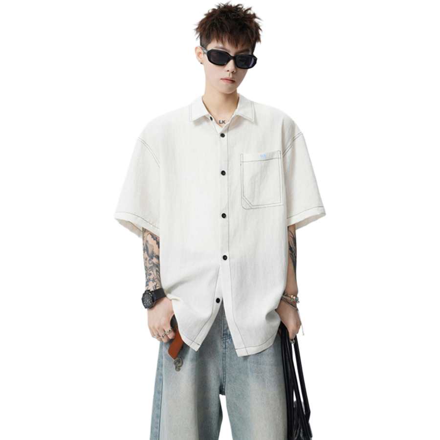 WARRIOR WARRIOR Shirts Unisex Lapel Thin Straight Fit