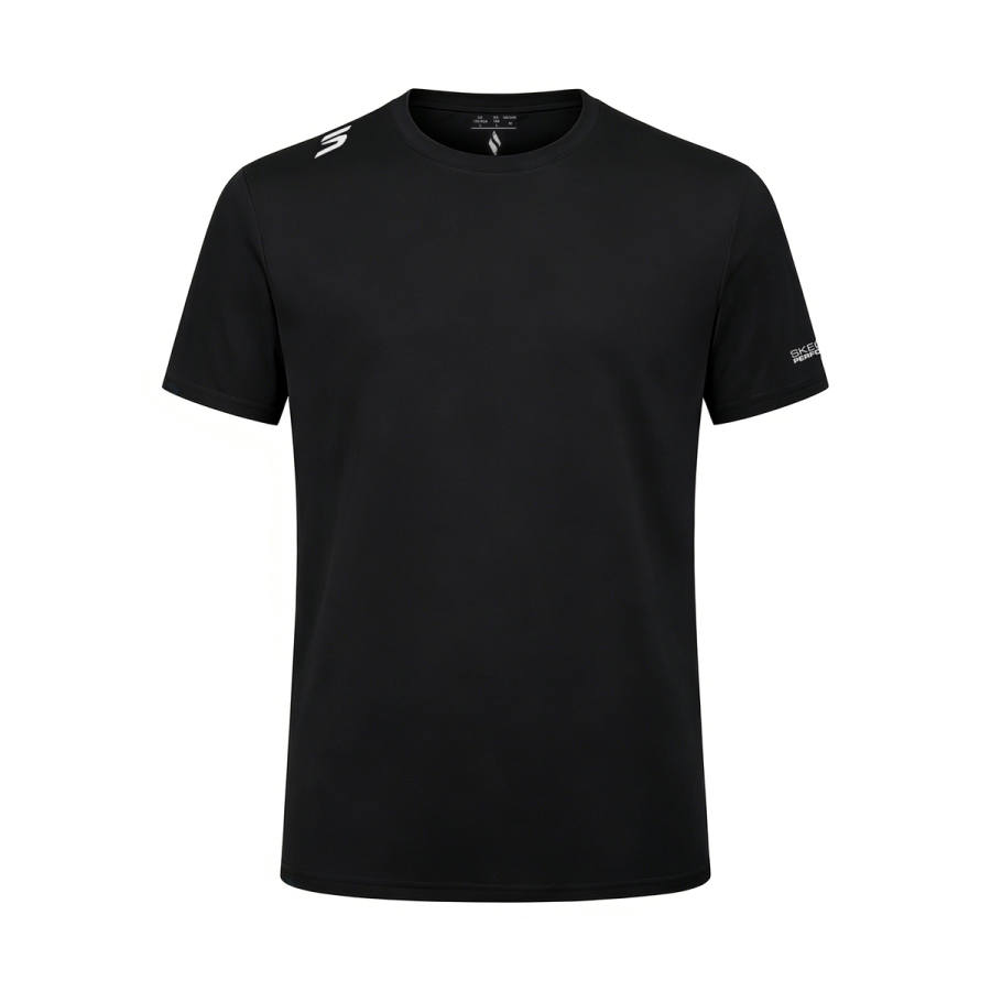 Skechers T Shirts Unisex Carbon Black Crew Neck Moderate