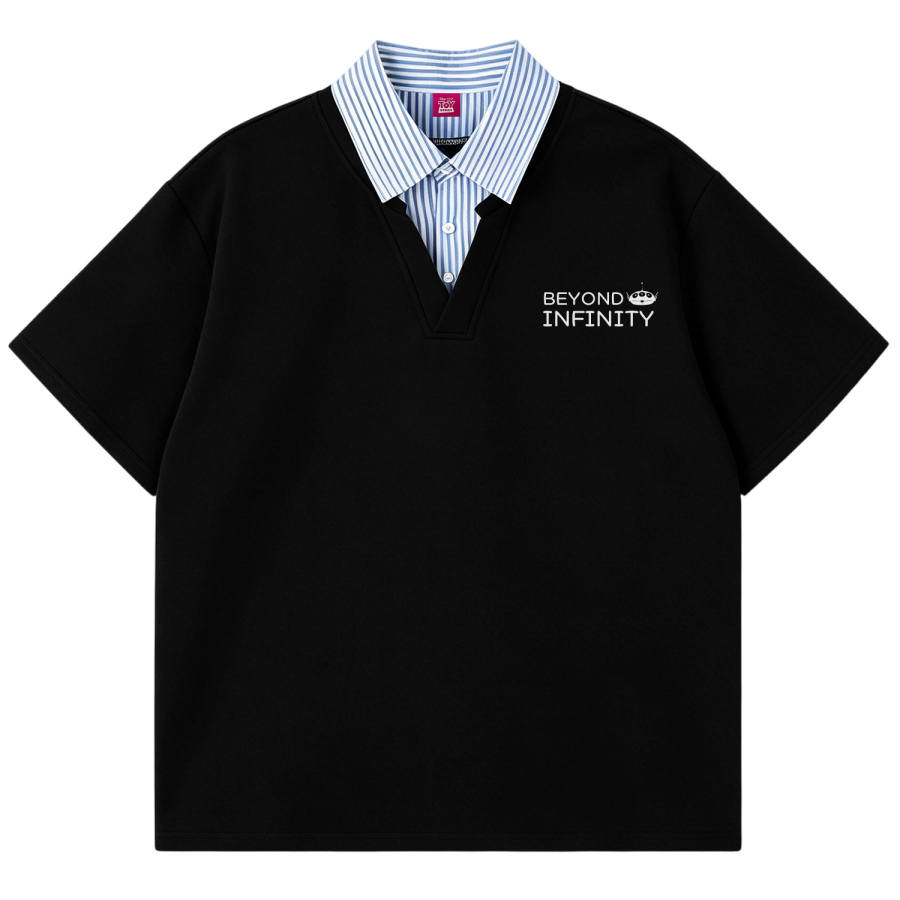 Disney Polo Shirts Unisex Lapel Thin Mock Two Piece