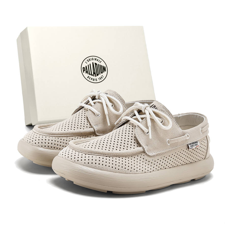 Palladium Casual Shoes Men's Low Top Beige Apricot/Yellow Brown/Gray