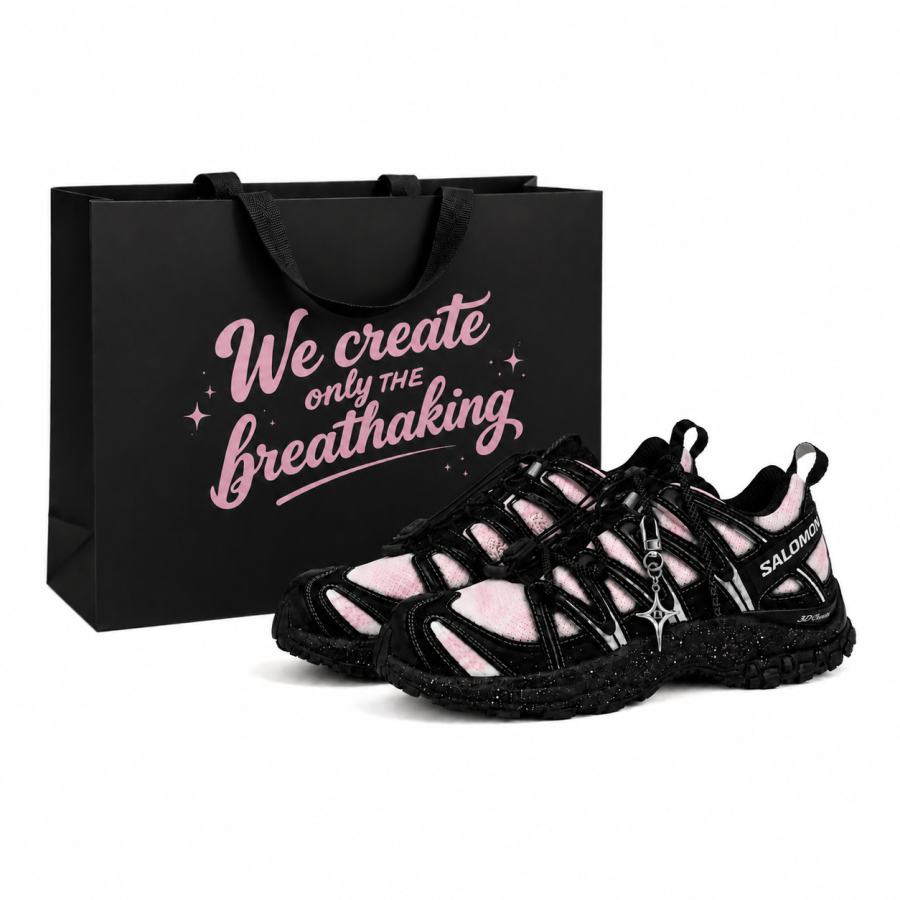 SALOMON XA PRO 3D Outdoor Shoes Unisex Low Top Black White Pink