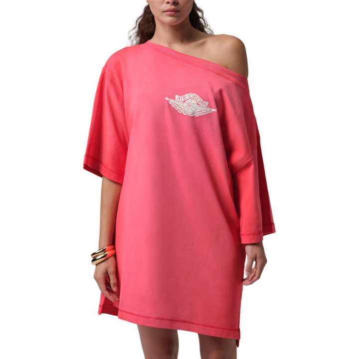 Jordan Jordan Flight Short Sleeved Dresses Women's Race Red/Sail White/True Red Moderate Short Skirt