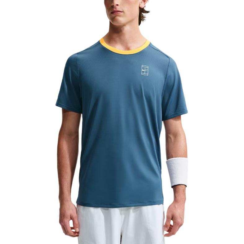 Nike Nike Court Advantage Tennis Tops Men's New Rock Gray Crew Neck Moderate