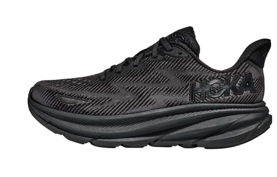 HOKA ONE ONE Clifton 9 Fabric Low top Marathon Training Long Distance Running Shoes Women's Black