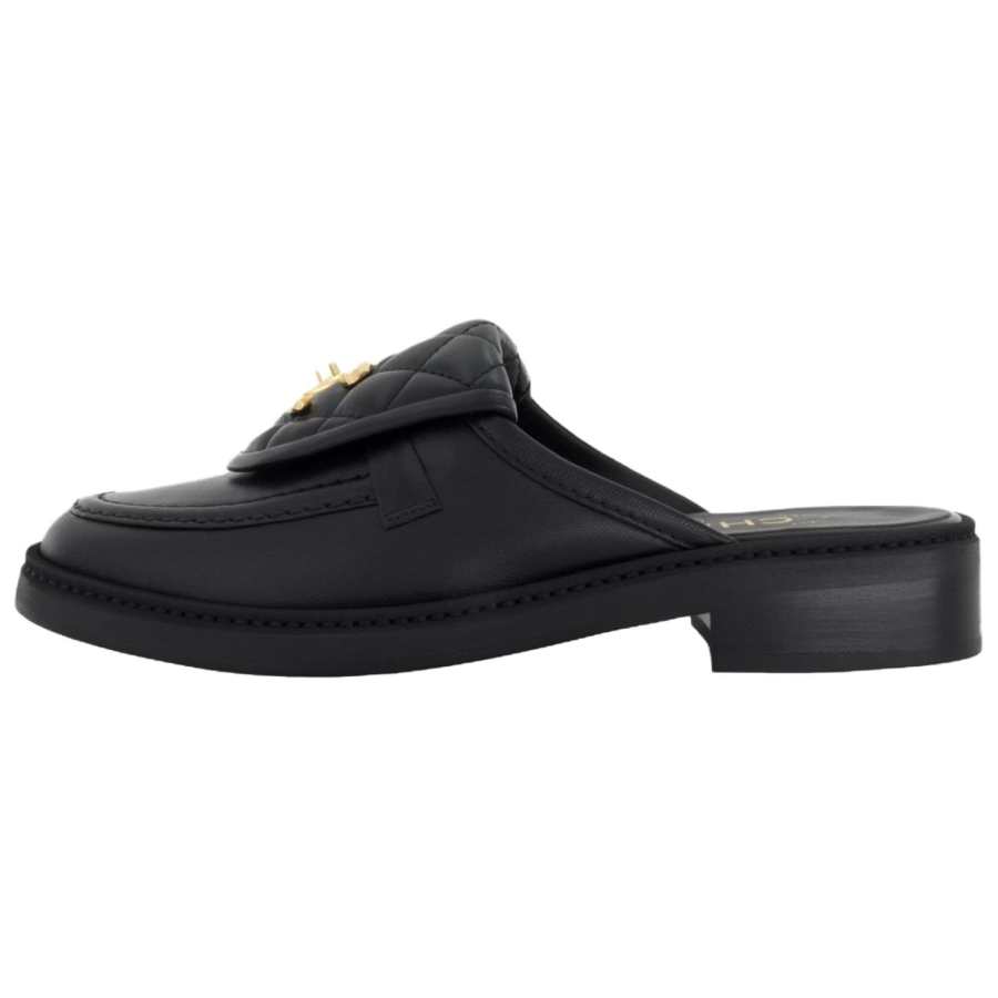 CHANEL 25C Closed Toe Slippers Women's Black