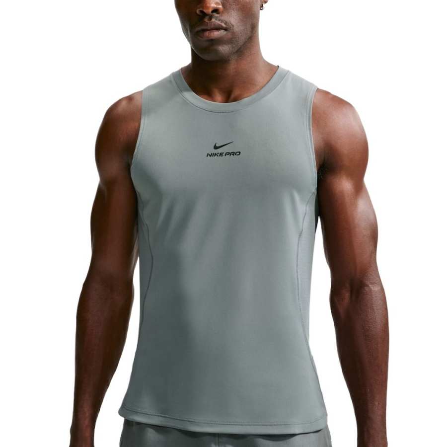 Nike Nike Quick Dry Tank Tops Men's Smoke Gray/Black Crew Neck