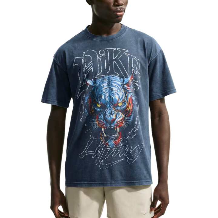 Nike Nike T Shirts Men's Obsidian Color Crew Neck Moderate