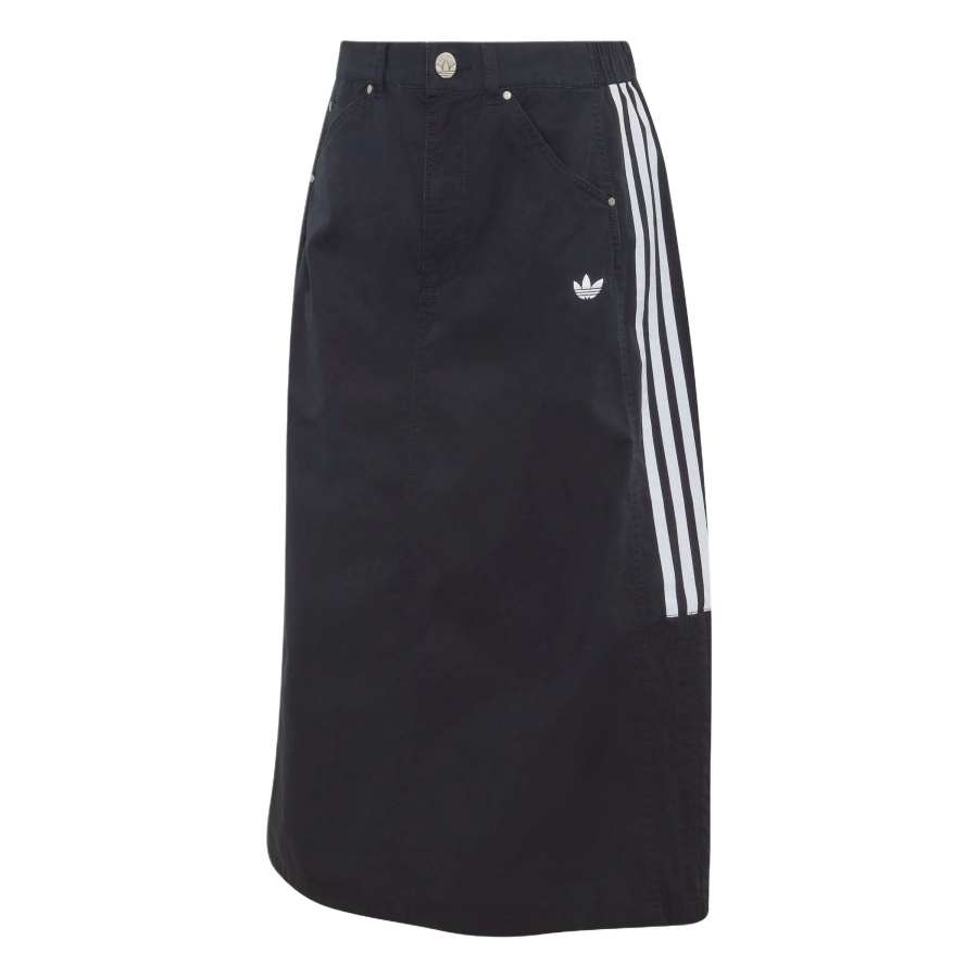 Adidas Originals Parachute Casual Long Skirts Women's Black Moderate Long Skirt
