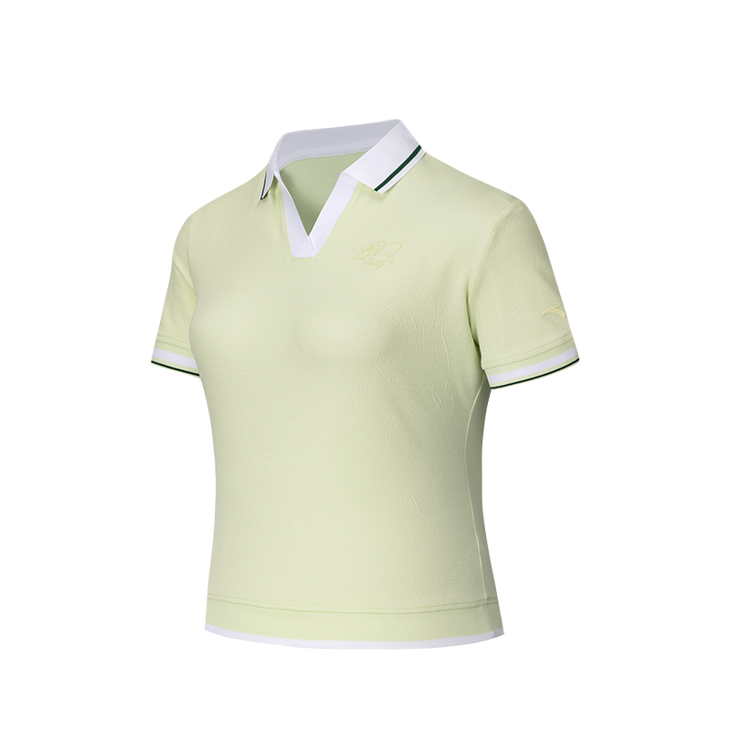 ANTA Life Collection Polo Shirts Women's Light Jade Green Lapel Moderate Straight Fit