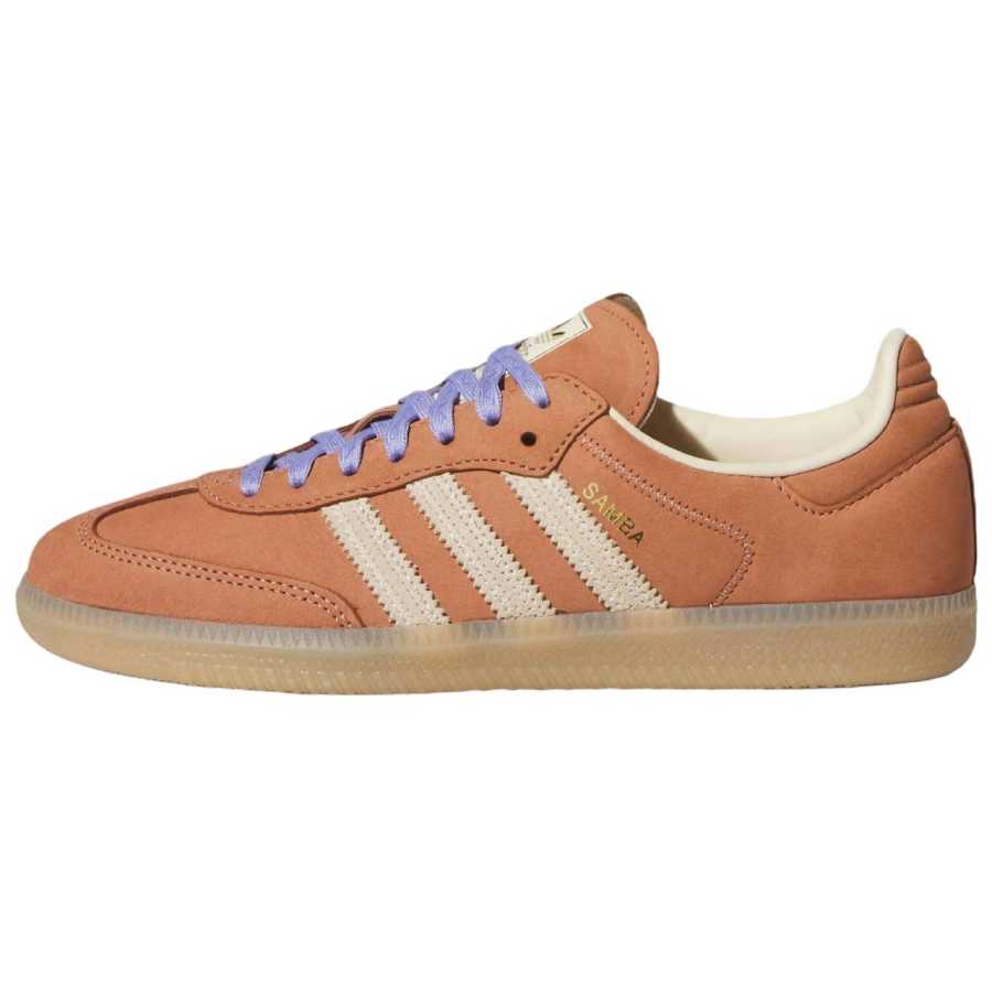 Adidas Originals SAMBA OG German Army Trainers Women's Clay Strata/Warm Vanilla/Light Purple