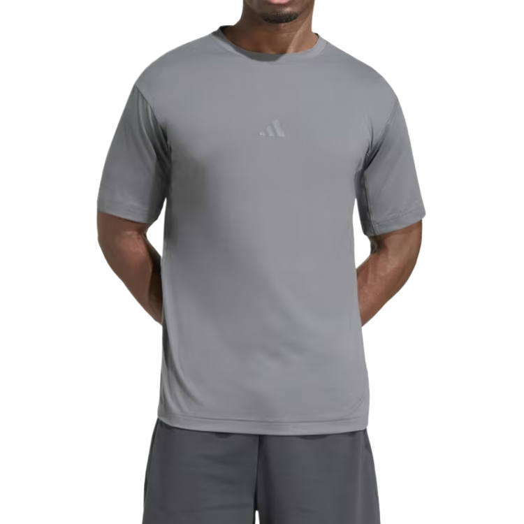 Adidas Adidas Fitness Clothing Men's Gray Six Crew Neck Moderate