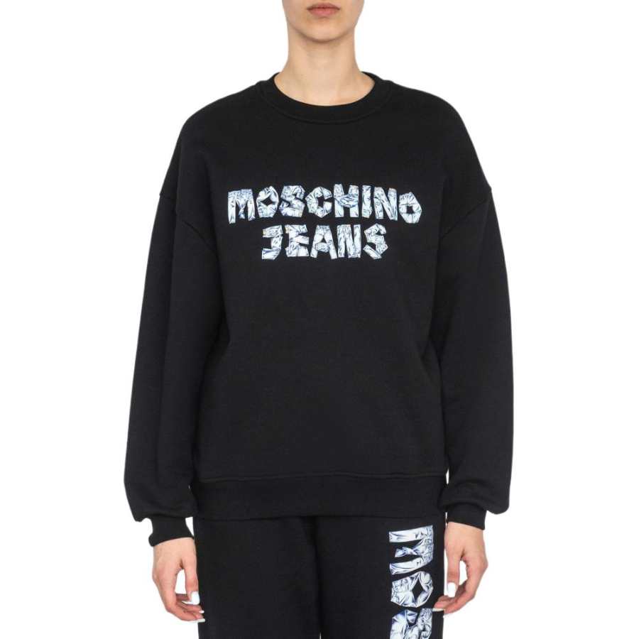 MOSCHINO Sweatshirts Women's Black Crew Neck Moderate