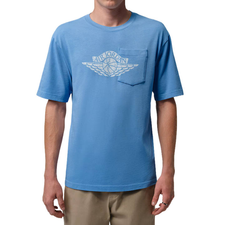 Jordan Jordan T Shirts Men's Blue Transcend/Voyage Crew Neck Moderate