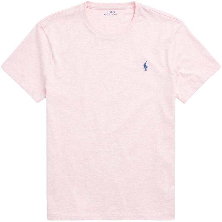 Polo Ralph Lauren T Shirts Men's Pink Crew Neck Moderate Straight Fit