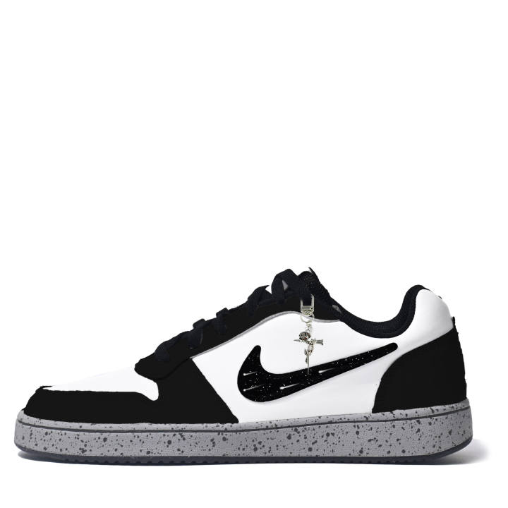 Nike Nike EBERNON Skateboard Shoes Men's Low Top Black White Gray Ink Splatter Colorway