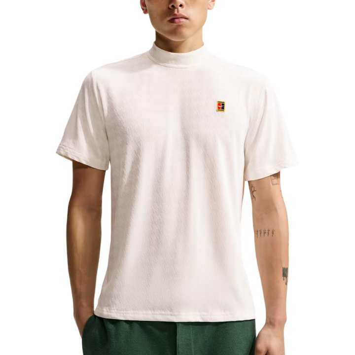 Nike Nike Club T Shirts Men's Sail White/Sail White Stand Collar Moderate