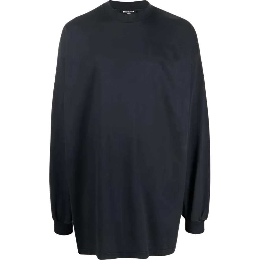 Balenciaga T Shirts Men's Black Crew Neck Moderate Straight Fit